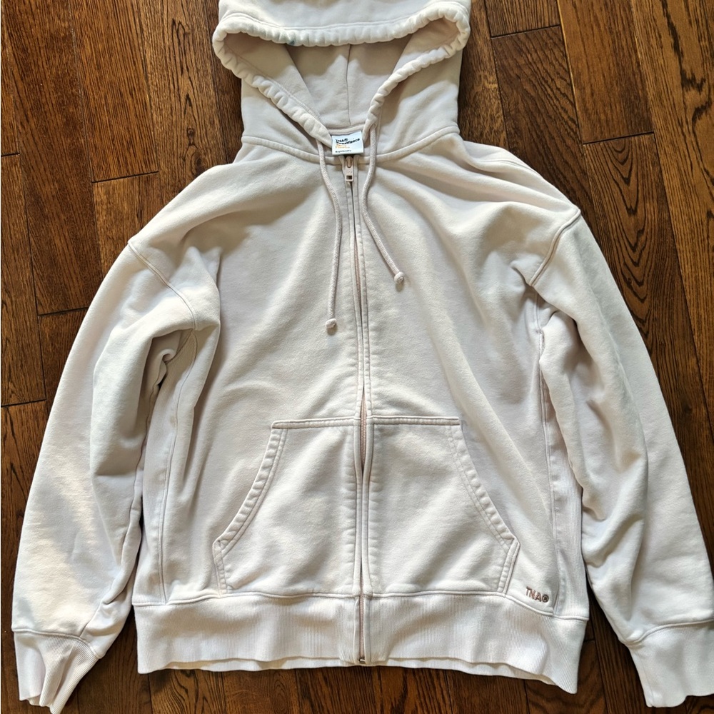 TNA Light Pink Sweatfleece Zip-Up Hoodie